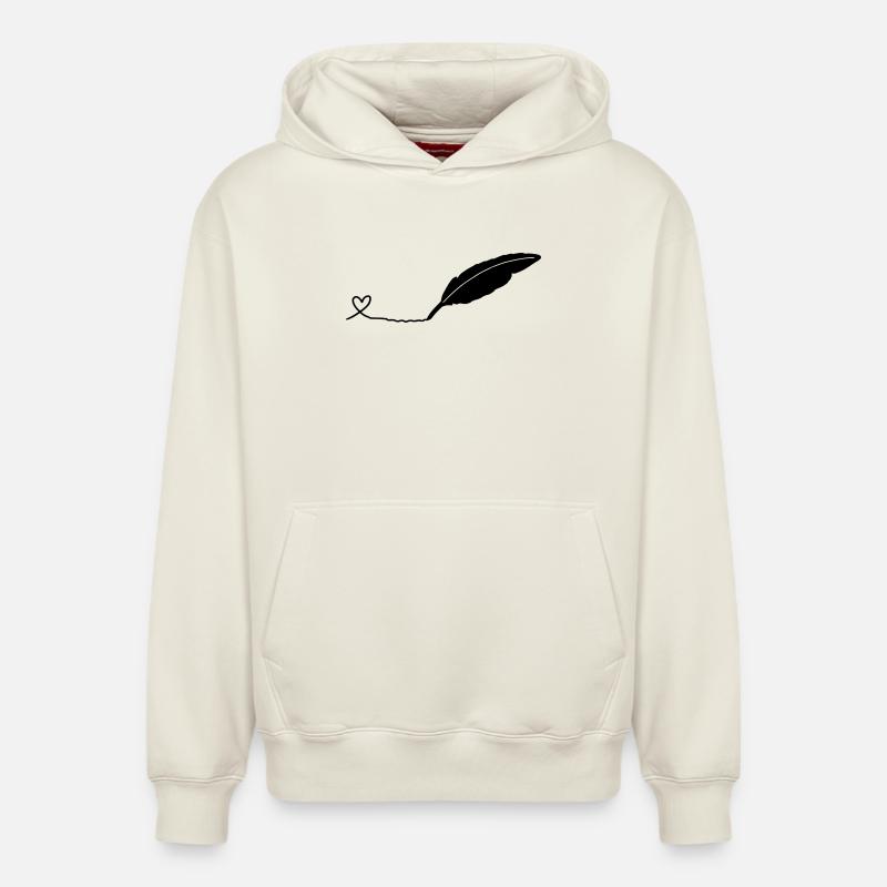 stylo à écrire - Sweat à capuche unisexe décontracté en coton biologique – de SPREAD - blanc cassé