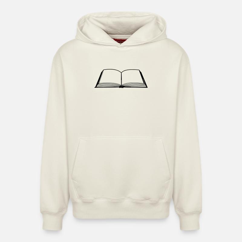 Livre vide - Sweat à capuche unisexe décontracté en coton biologique – de SPREAD - blanc cassé