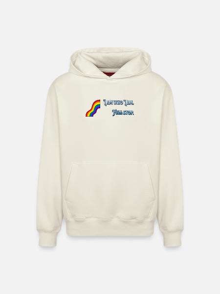 I am what I am - Relaxed Unisex Organic Hoodie – by SPREAD - off white