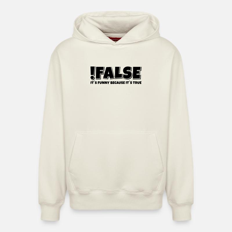 False True Programmierer Spruch - Relaxed Unisex Organic Hoodie – von SPREAD - Naturweiß