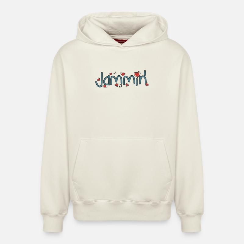 Jammin' - Sweat à capuche unisexe décontracté en coton biologique – de SPREAD - blanc cassé