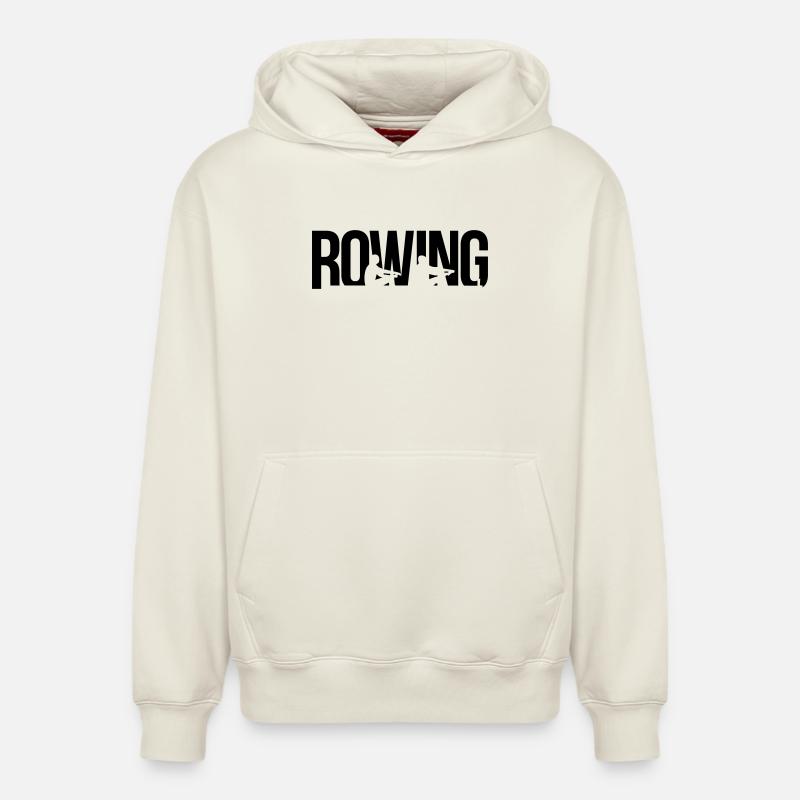 rowing aviron - Sweat à capuche unisexe décontracté en coton biologique – de SPREAD - blanc cassé