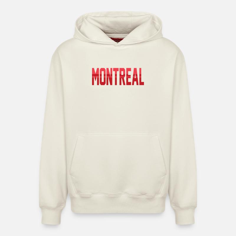 Montréal - Sweat à capuche unisexe décontracté en coton biologique – de SPREAD - blanc cassé