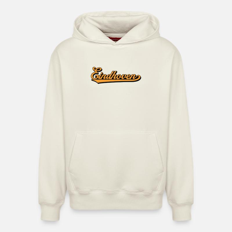 Eindhoven Retro Script - Relaxed Unisex Organic Hoodie – by SPREAD - off white