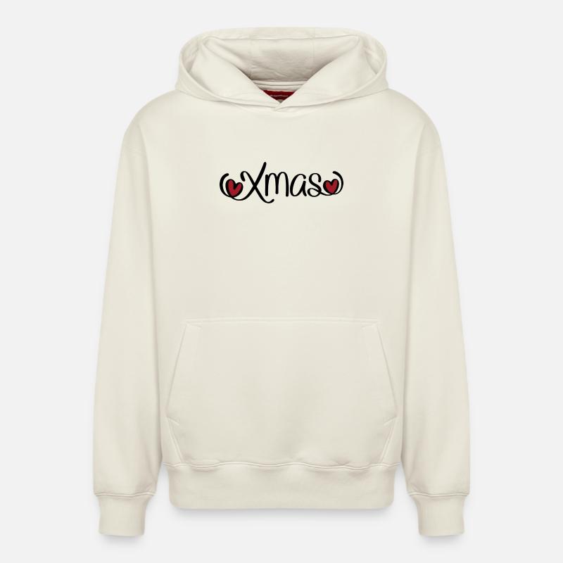 Noël - Sweat à capuche unisexe décontracté en coton biologique – de SPREAD - blanc cassé