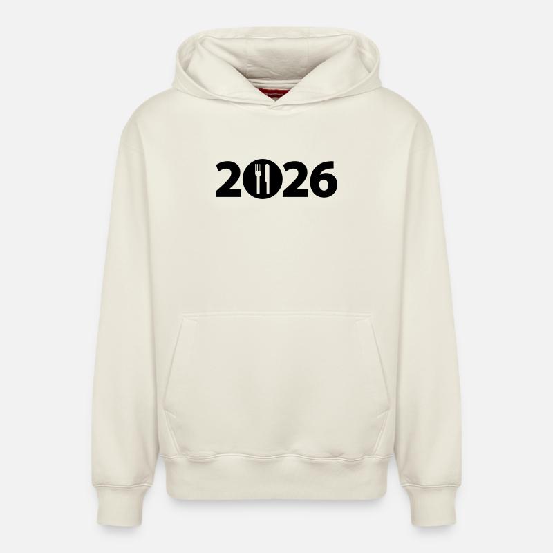Chef 2026, Chef 2026, Restaurant 2026 - Sweat à capuche unisexe décontracté en coton biologique – de SPREAD - blanc cassé