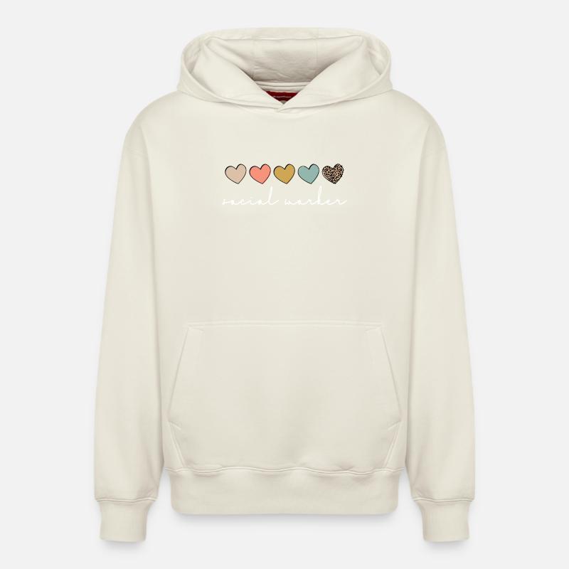 Scénario de travailleur social sincère - Sweat à capuche unisexe décontracté en coton biologique – de SPREAD - blanc cassé