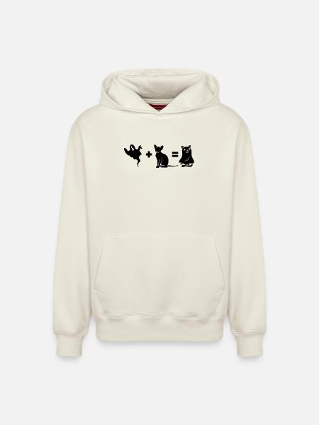 Funny Halloween Dog Ghost - Relaxed Unisex Organic Hoodie – von SPREAD - Naturweiß