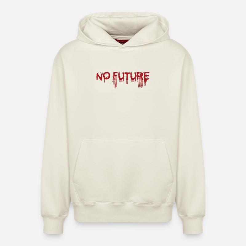 NO FUTURE - Sweat à capuche unisexe décontracté en coton biologique – de SPREAD - blanc cassé