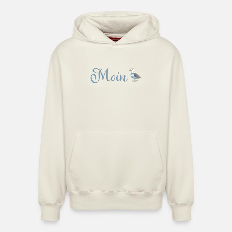 Moin Mouette - Sweat à capuche unisexe décontracté en coton biologique – de SPREAD - blanc cassé