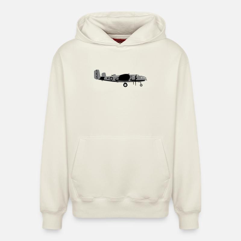 B-25 - Sweat à capuche unisexe décontracté en coton biologique – de SPREAD - blanc cassé