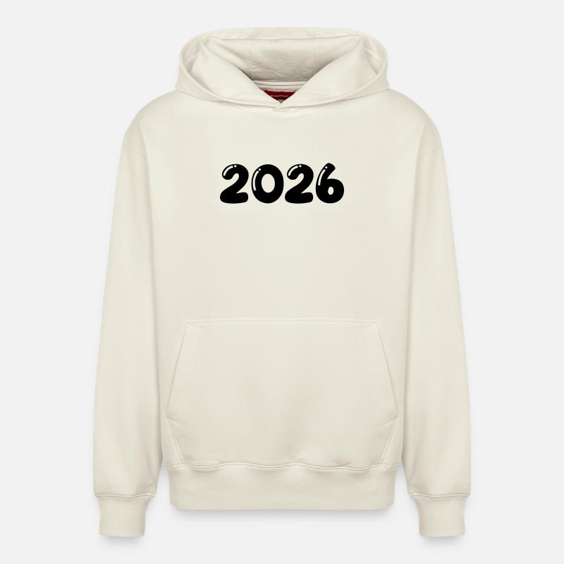 2026 - Sweat à capuche unisexe décontracté en coton biologique – de SPREAD - blanc cassé