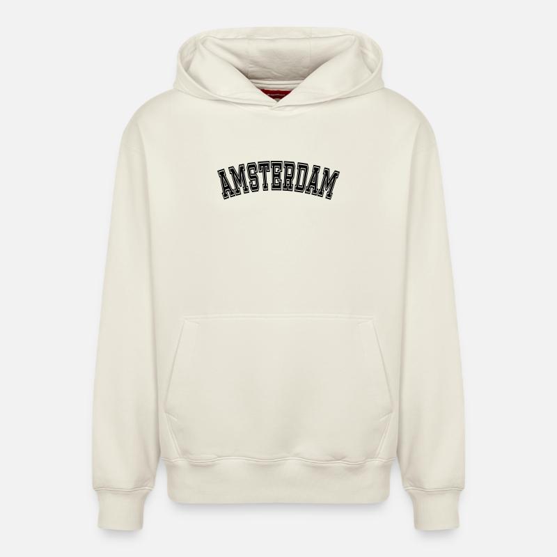 Conception AMSTERDAM - Sweat à capuche unisexe décontracté en coton biologique – de SPREAD - blanc cassé