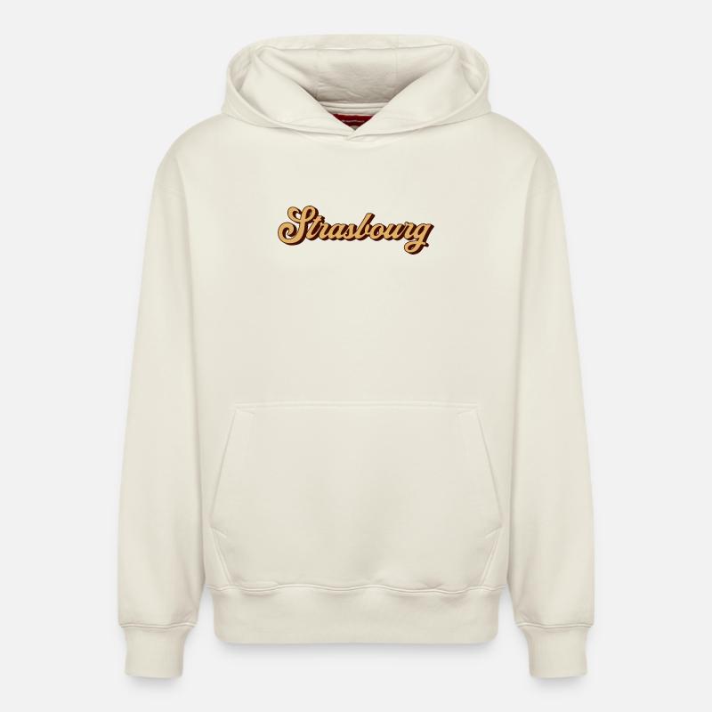 Strasbourg Script Souvenir - Relaxed Unisex Organic Hoodie – von SPREAD - Naturweiß