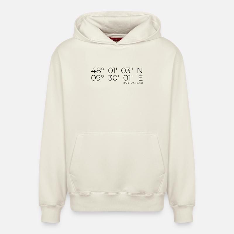 Coordonnées Bad Saulgau - Sweat à capuche unisexe décontracté en coton biologique – de SPREAD - blanc cassé