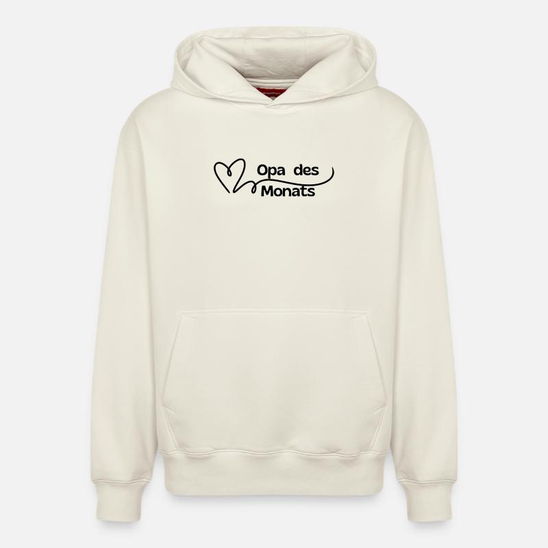 Papi du mois Coeur - Sweat à capuche unisexe décontracté en coton biologique – de SPREAD - blanc cassé