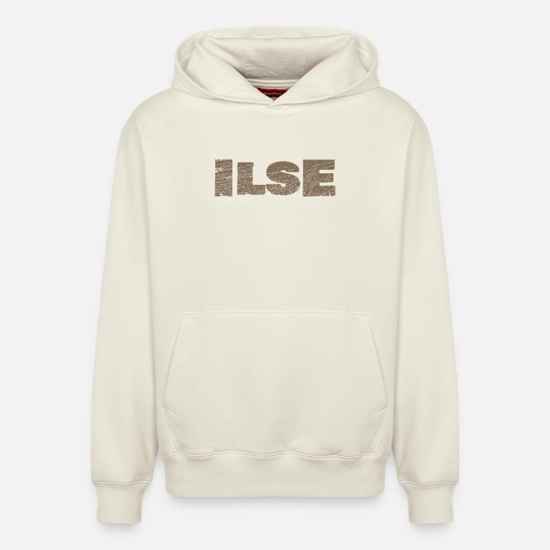 Nom : Ilse - Sweat à capuche unisexe décontracté en coton biologique – de SPREAD - blanc cassé
