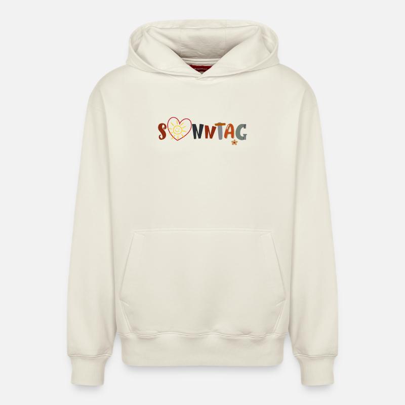 Dimanche en semaine avec soleil - Sweat à capuche unisexe décontracté en coton biologique – de SPREAD - blanc cassé