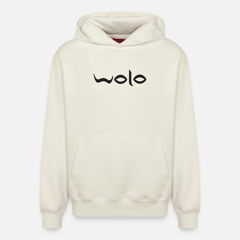 Logo abstrait des yeux stylisés - Sweat à capuche unisexe décontracté en coton biologique – de SPREAD - blanc cassé