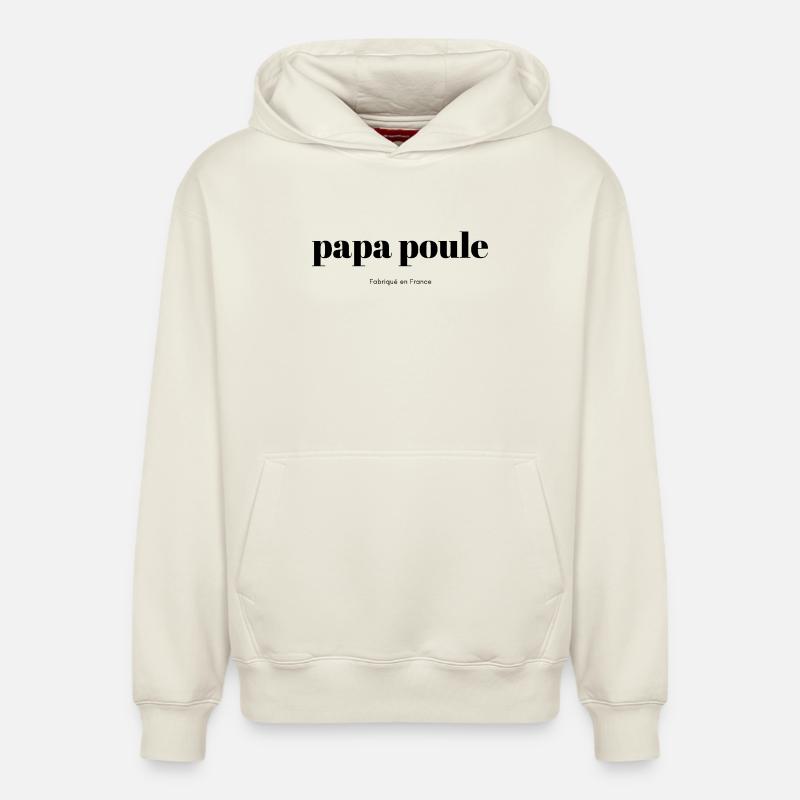Daddy-Chicken-script - Relaxed Unisex Organic Hoodie – by SPREAD - off white