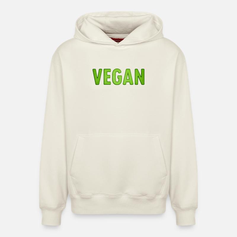 Végétalien - Sweat à capuche unisexe décontracté en coton biologique – de SPREAD - blanc cassé