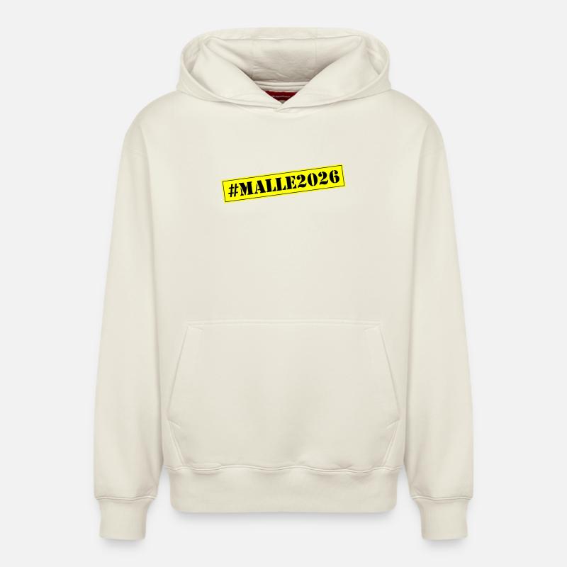 Malle 2026 - Relaxed Unisex Organic Hoodie – von SPREAD - Naturweiß