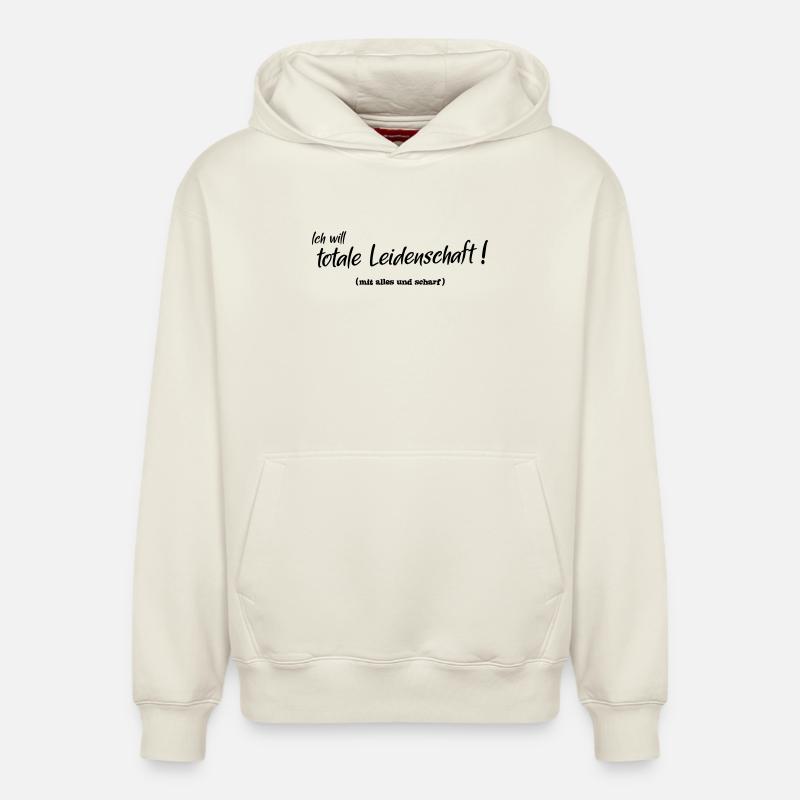 Passion totale - Sweat à capuche unisexe décontracté en coton biologique – de SPREAD - blanc cassé