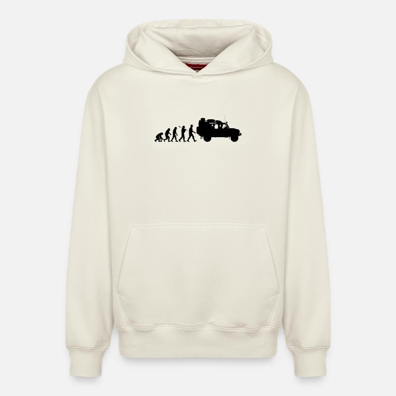 Defender 110 Offroad - Sweat à capuche unisexe décontracté en coton biologique – de SPREAD - blanc cassé