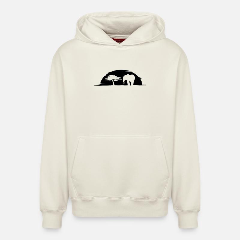 Olifant - Sweat à capuche unisexe décontracté en coton biologique – de SPREAD - blanc cassé