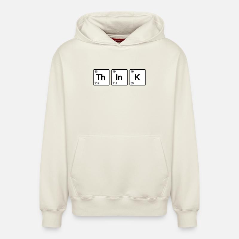 Think (blanc) - Sweat à capuche unisexe décontracté en coton biologique – de SPREAD - blanc cassé