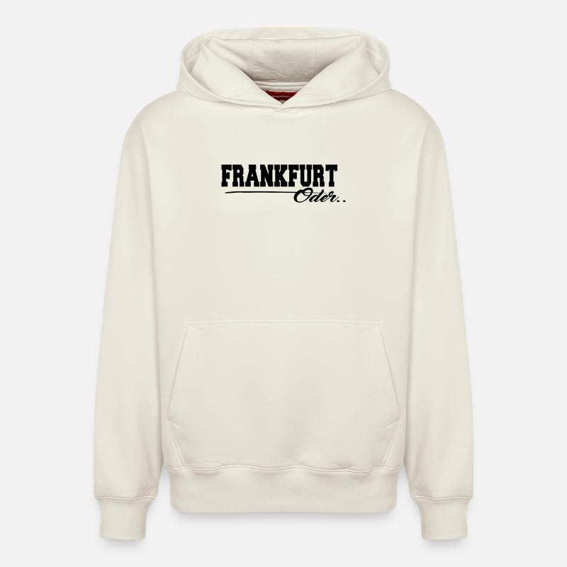 Francfort ou lettrage - Sweat à capuche unisexe décontracté en coton biologique – de SPREAD - blanc cassé