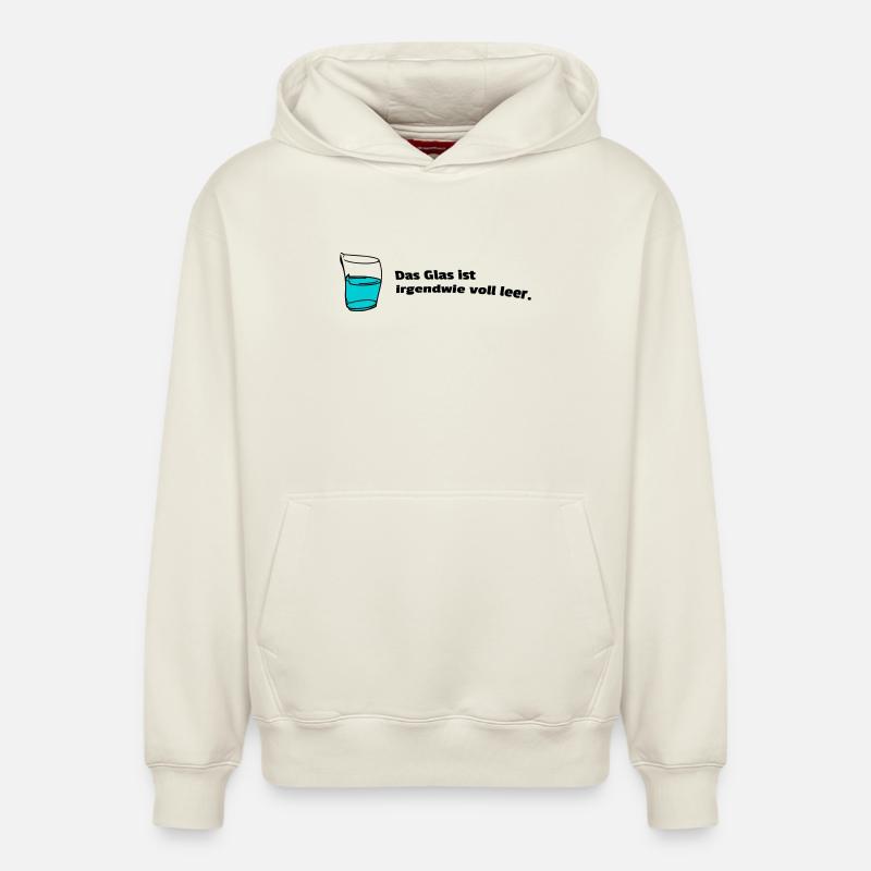 Verre complètement vide - Sweat à capuche unisexe décontracté en coton biologique – de SPREAD - blanc cassé