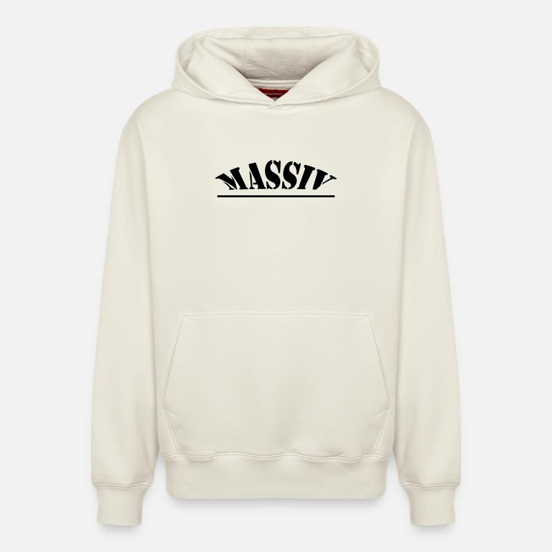 Massif - Sweat à capuche unisexe décontracté en coton biologique – de SPREAD - blanc cassé