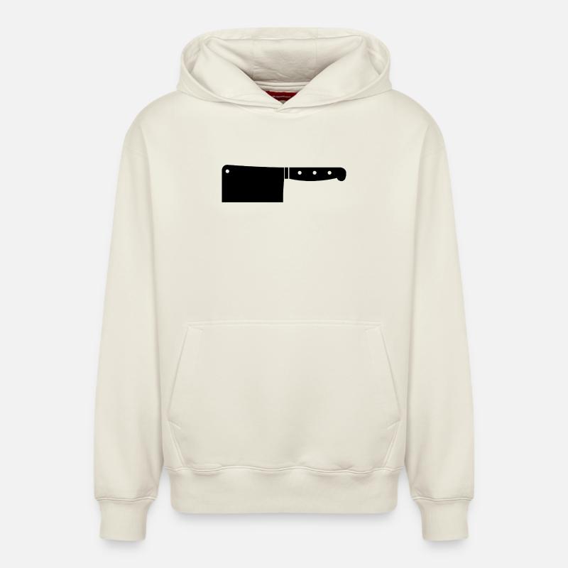 Couperet à viande - Sweat à capuche unisexe décontracté en coton biologique – de SPREAD - blanc cassé