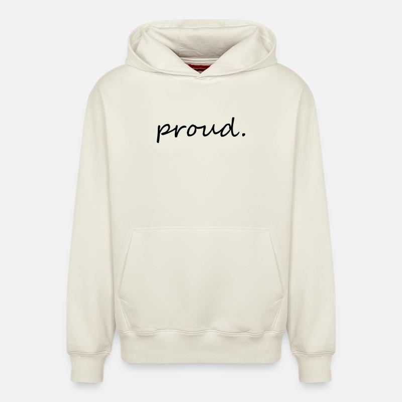 proud - Sweat à capuche unisexe décontracté en coton biologique – de SPREAD - blanc cassé