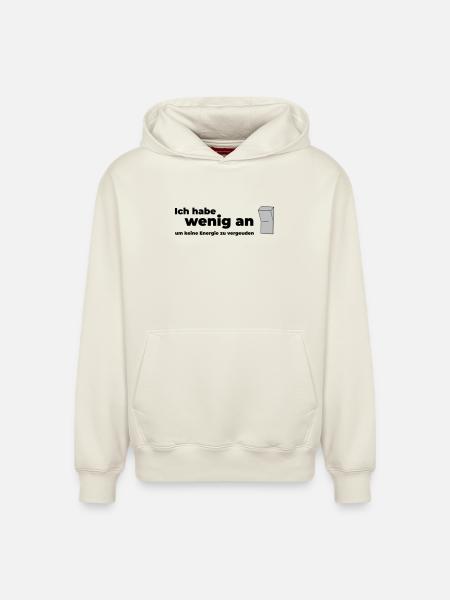 WENIG AN - Relaxed Unisex Organic Hoodie – von SPREAD - Naturweiß