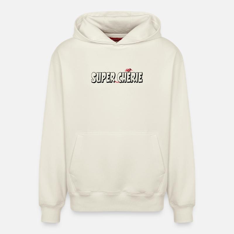 SUPER-CHERIE - Sweat à capuche unisexe décontracté en coton biologique – de SPREAD - blanc cassé
