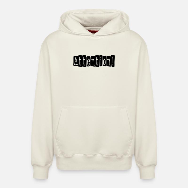 attention - Sweat Ă capuche unisexe dĂ©contractĂ© en coton biologique â de SPREAD - blanc cassĂ©