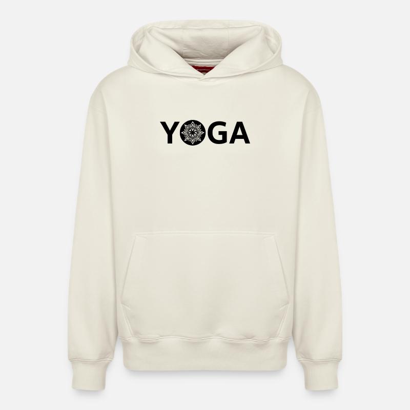 Éclat Nocturne Mandala - Sweat à capuche unisexe décontracté en coton biologique – de SPREAD - blanc cassé