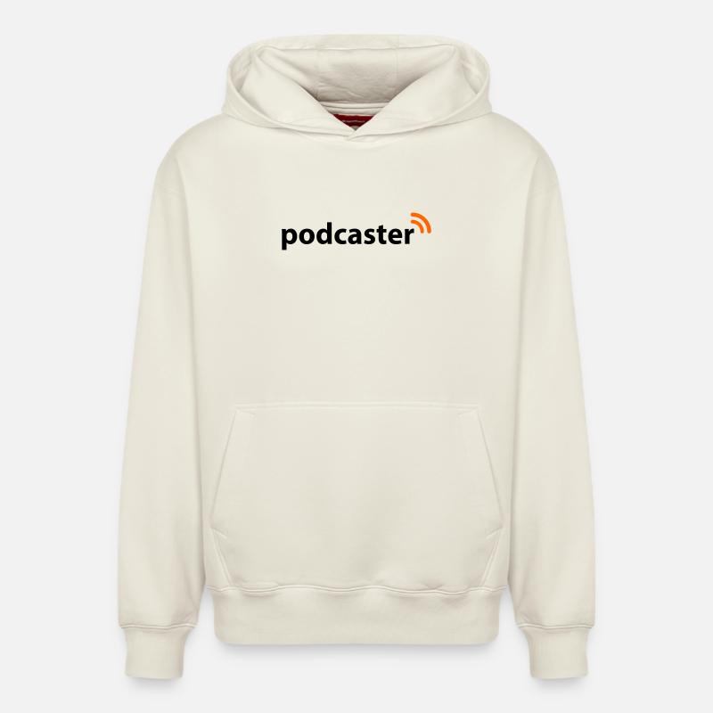 Podcaster | Funk | Wlan - Sweat à capuche unisexe décontracté en coton biologique – de SPREAD - blanc cassé