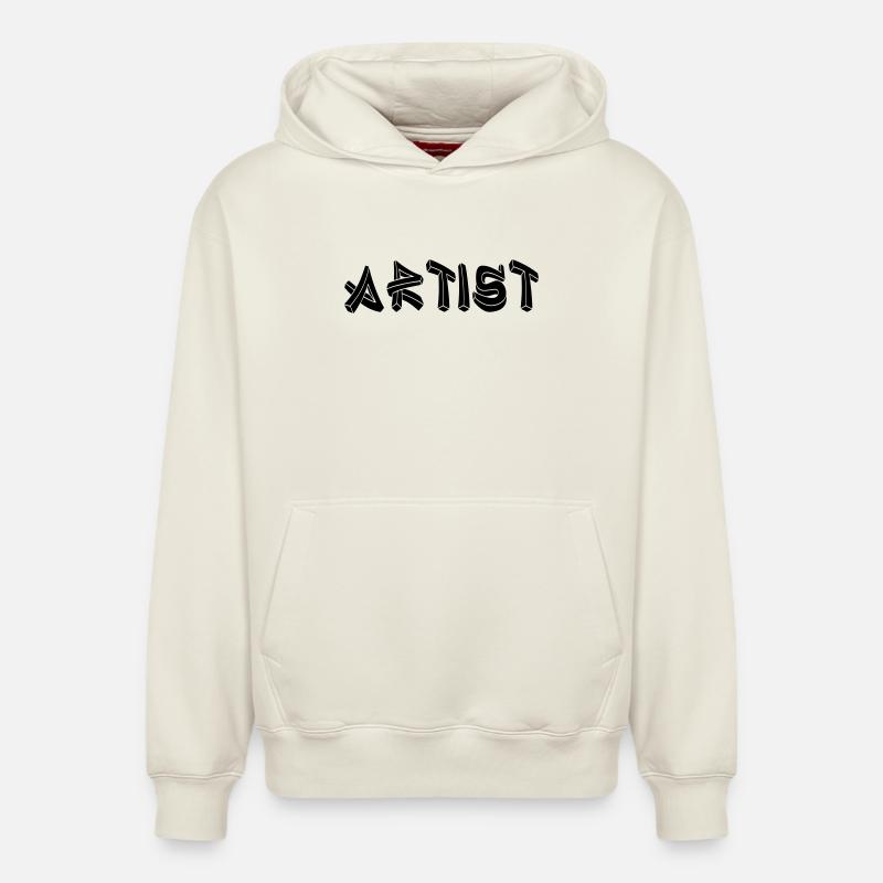 Artiste - Sweat à capuche unisexe décontracté en coton biologique – de SPREAD - blanc cassé