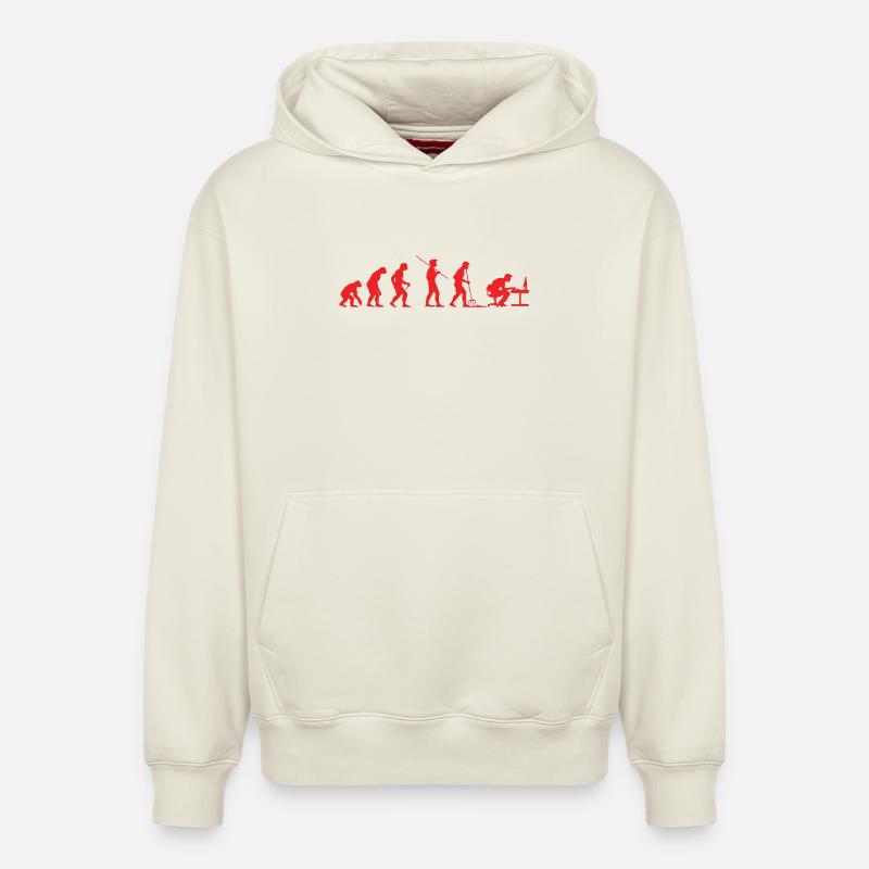 Evolution Gamer | Computer Freak Nerd PC - Relaxed Unisex Organic Hoodie – von SPREAD - Naturweiß