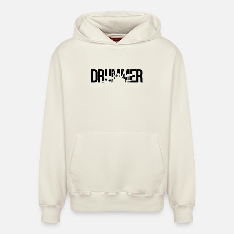 drummer - Relaxed Unisex Organic Hoodie – by SPREAD - off white
