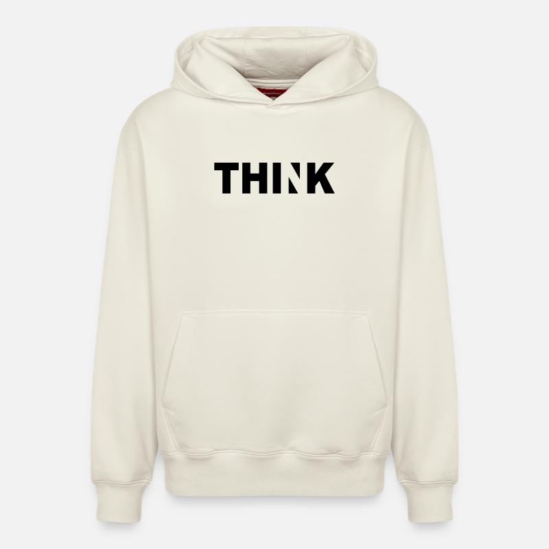 THINK - Sweat à capuche unisexe décontracté en coton biologique – de SPREAD - blanc cassé