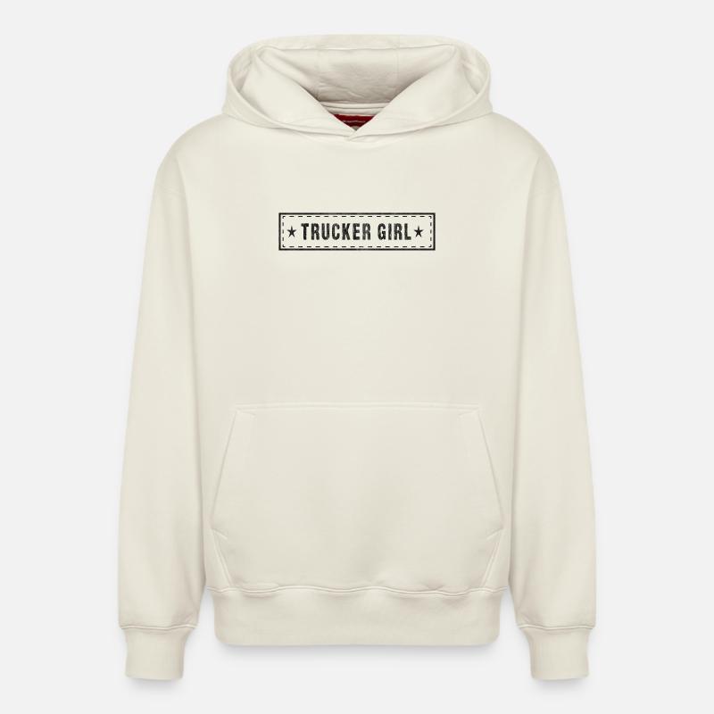 Fille de camionneur - Sweat à capuche unisexe décontracté en coton biologique – de SPREAD - blanc cassé