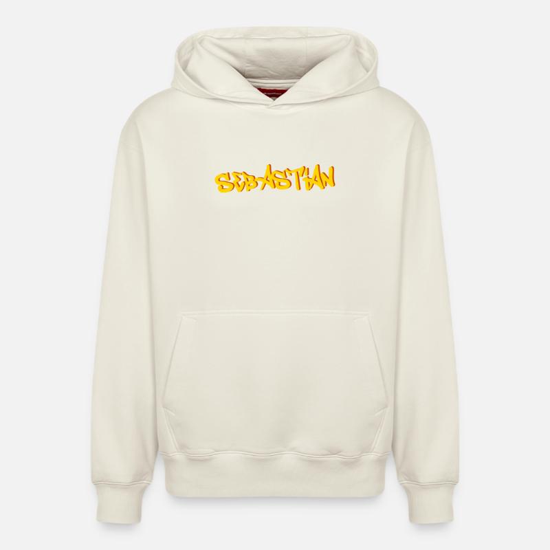 Sebastian - Sweat à capuche unisexe décontracté en coton biologique – de SPREAD - blanc cassé