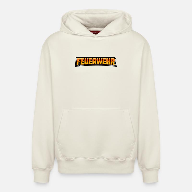 Logo des Fires Flames - Sweat à capuche unisexe décontracté en coton biologique – de SPREAD - blanc cassé