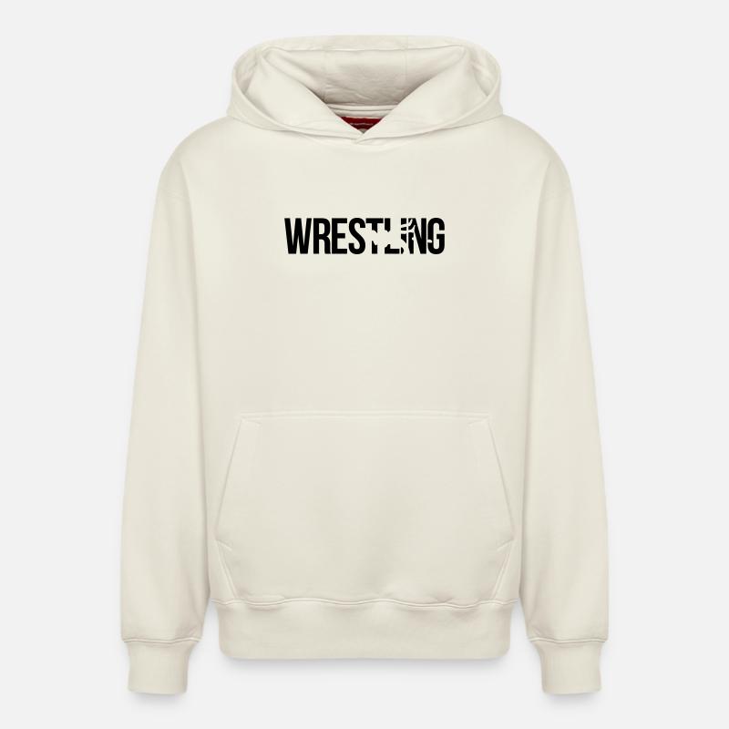 wrestling - Sweat à capuche unisexe décontracté en coton biologique – de SPREAD - blanc cassé
