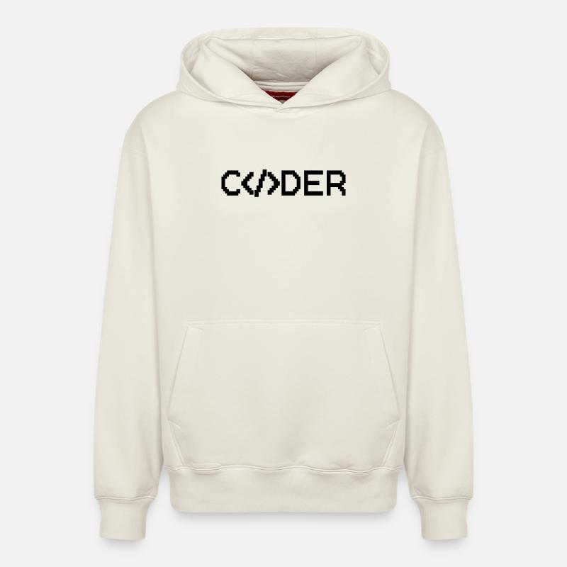 Codeur - Sweat à capuche unisexe décontracté en coton biologique – de SPREAD - blanc cassé