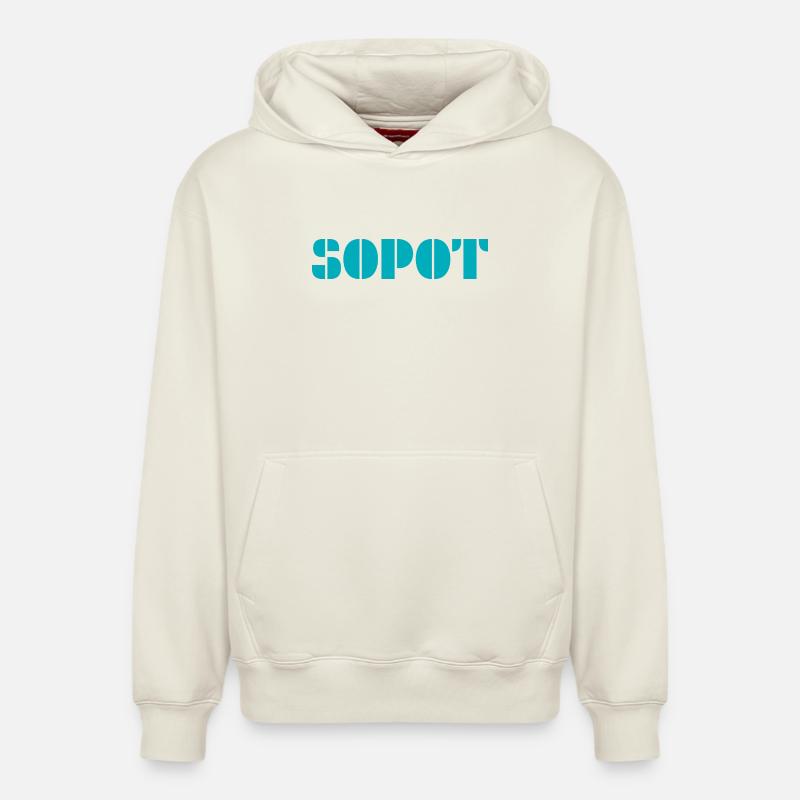SOPOT Rétro - Sweat à capuche unisexe décontracté en coton biologique – de SPREAD - blanc cassé